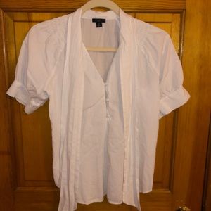 White Tie Front Blouse